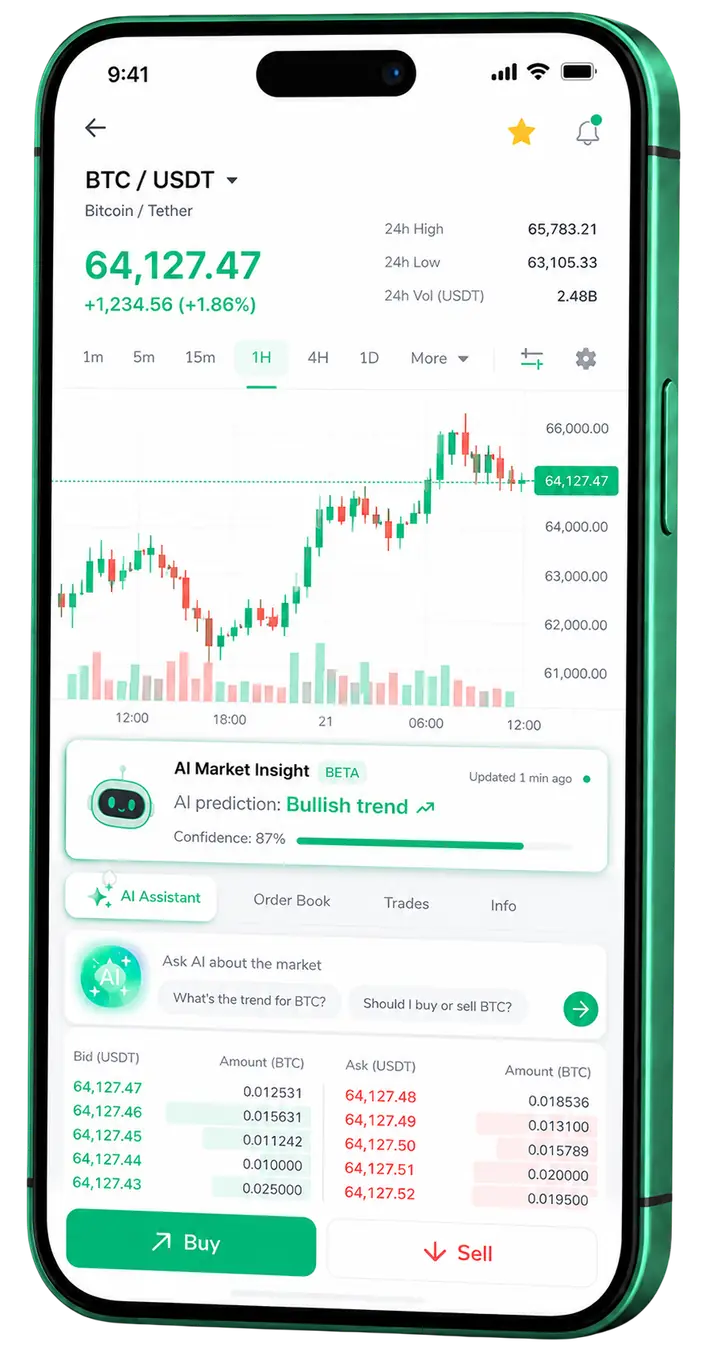 Pantalla móvil de trading en TraduVER1FY